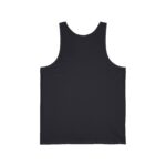 A simple, stylish black tank top viewed from the back, showcasing its minimalist design and comfortable fit.